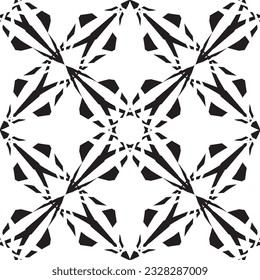 Patrón abstracto impecable.Encaje negro sobre fondo blanco.Gráficos en blanco y negro. Imitación de encaje. Para el diseño y la decoración de tela, papel, papel tapiz y empaque.Patrón de cuadrícula.