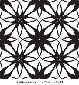 Seamless abstract pattern.Black lace on white background.Black and white graphics. Imitation lace. For design and decoration of fabric, paper, Wallpaper and packaging.Grid pattern.