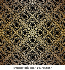Seamless abstract pattern.Imitation lace.Art Nouveau pattern.Colored lace. For fabric, paper, Wallpaper and packaging design.Mesh pattern.Layered vector file.Gray-gold color.