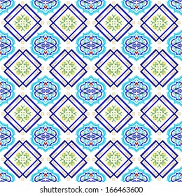 Seamless abstract patterns in oriental style. The illustration on a white background.