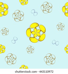 seamless abstract patterns. Textile. Curls. flowers