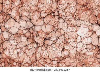 Seamless abstract peach fuzz marbling vector pattern with Turkish ebru technique