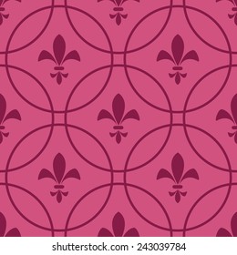 Seamless abstract pink background of the royal lilies.Vector