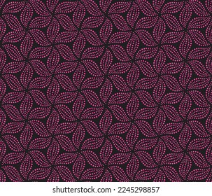 Seamless abstract  pink and black floral background. Vector floral pattern.