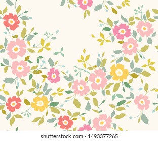 Seamless abstract pink floral  background