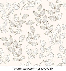 seamless abstract pink  floral pattern of leaves