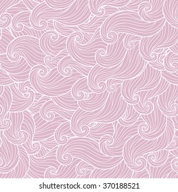 Seamless abstract pink hand-drawn waves pattern, wavy background. Seamless pattern can be used for wallpaper, pattern fills, web page background,surface textures. Gorgeous seamless background