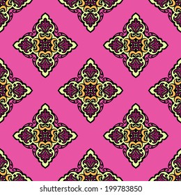 Seamless abstract pink ornamental vector design motif