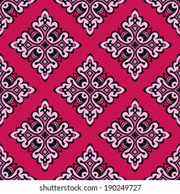 Seamless abstract pink ornate vector design motif
