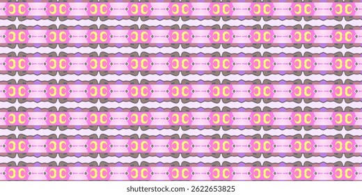 Seamless Abstract Pink Pattern with Geometric and Organic Elements