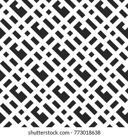 Seamless Abstract Point And Stripe Geometric Pattern, Stripes Vector Background, Black And White Illustration
