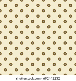 Seamless abstract polka dot pattern. Golden and silver dots on ivory background.