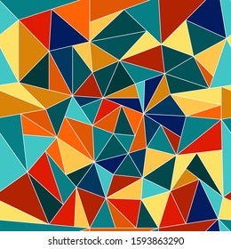 Seamless abstract polygonal color pattern. A pattern of chaotic colored triangles.. Modern casual colors. The ideal solution for textile, packaging, paper printing, plain backgrounds and textures.