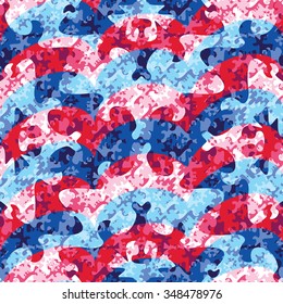 Seamless Abstract Pop Camouflage Damask Background Pattern