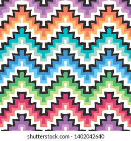 Seamless Abstract Pop Ethnic Zigzag Chevron Pattern Background Tile