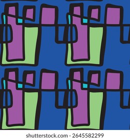 Seamless abstract present box vector with bold contrasting colors, ideal for creative packaging and modern print design