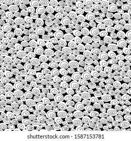 Seamless abstract print with circles. Hand drawn vector illustration.