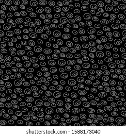 Seamless abstract print with circles. Hand drawn vector illustration.