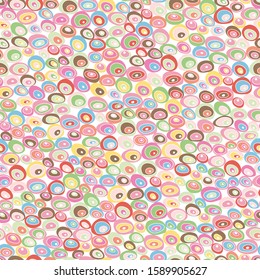 Seamless abstract print with circles. Hand drawn vector illustration.