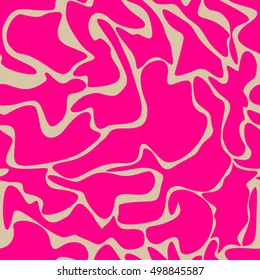 Seamless abstract print with pink leopard skin imitation. illustration. animal skin seamless pattern