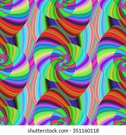 Seamless abstract psychedelic spiral pattern design background