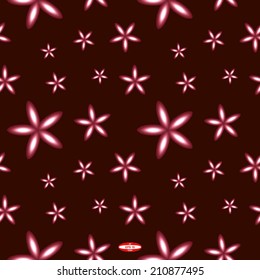 seamless abstract purple floral pattern lilac texture with red stars on dark background vector