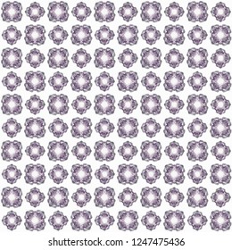 Seamless abstract purple gray texture on white background. Arranged in a staggered manner two medium floral fractal patterns. Vector.
