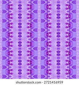 Seamless abstract purple pattern with floral geometric symmetry, soft pastel tones and decorative background ideal for wallpaper, fabric, and digital design.