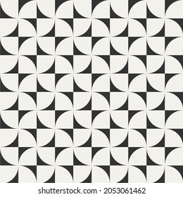 Seamless abstract quarter circles pattern vector background