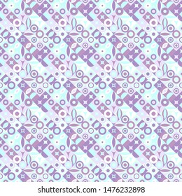 Seamless abstract random curved shape pattern background - colorful vector graphic design