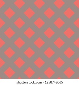 Seamless Abstract Rectangle Neon Living Coral Gray Background Vector Pattern