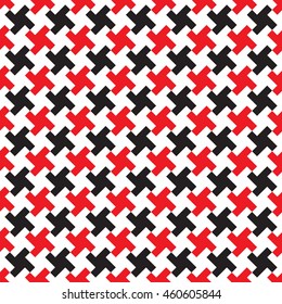Seamless abstract red and black geometric weave pattern background