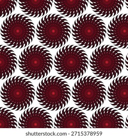 Nahtloses abstraktes rotes kreisförmiges Spiralmuster - geometrischer floraler Hintergrund
