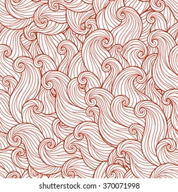 Seamless abstract red  hand-drawn waves pattern, wavy background. Seamless pattern can be used for wallpaper, pattern fills, web page background,surface textures. Gorgeous seamless background