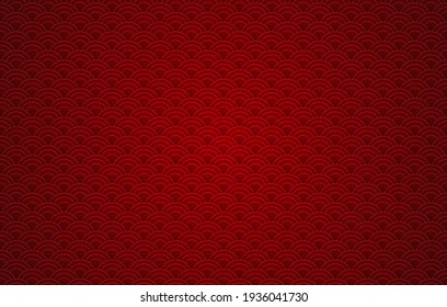 Seamless abstract red wave pattern japanese tradition style. Fabric texture retro decorative wallpaper. Happy Chinese new year traditional oriental ornament background, Red clouds pattern illustration