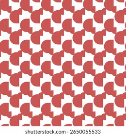 Seamless Abstract Red and White Geometric Pattern Design
