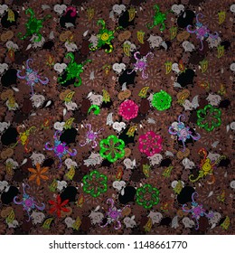 Seamless Abstract Retro Background Design. Pattern. Vector. Tender fabric pattern. Brown, black and gray on colors.