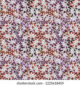 Seamless Abstract Retro Background Design. White, black and purple on colors. Vector. Pattern. Tender fabric pattern.