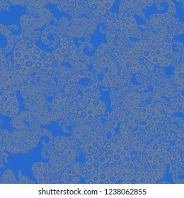 Seamless Abstract Retro Background Design. Tender fabric pattern. Vector. Blue on colors. Pattern.