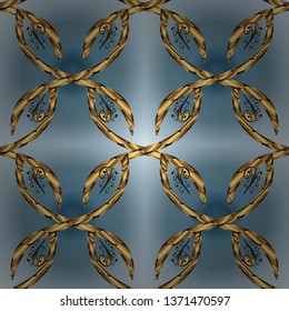 Seamless Abstract Retro Background Design. Blue, neutral and brown on colors. Tender fabric pattern. Pattern. Vector.