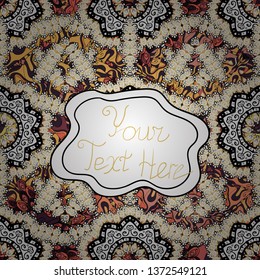 Seamless Abstract Retro Background Design. Tender fabric pattern. Vector. White, beige and black on colors. Pattern.