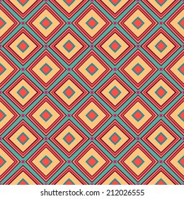 Seamless abstract retro colorful background with rhombus. vector illustration