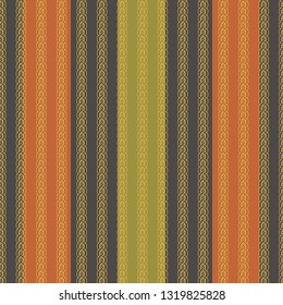 Seamless abstract retro geometric pattern. Gold chain elements on bold stripe background.