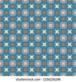 Seamless abstract retro geometric pattern. Illustration of smoky blue, tan, pink , cream and aqua. Ideal for fashion, gift, paper, scrapbooking and fabric.