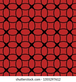 Seamless abstract retro geometric pattern. Illustration in red and black. Ideal for fashion, gift, paper, scrapbooking and fabric.