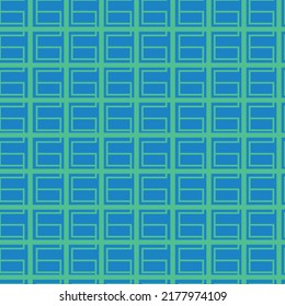 Seamless abstract retro pattern from geometric lines. Ornamental seamless background whith green texture in blue background. Suitable for web, print, wallpaper, gift wrapping, home decor, fashion etc