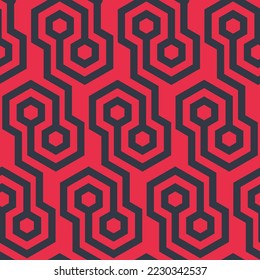 Patrón retro abstracto e incomparable a partir de formas hexagonales geométricas para web, impresión, papel de pared, envoltura de regalo, decoración casera, moda, fondo de invitación, diseño textil. Archivo vectorial EPS8 en capas.