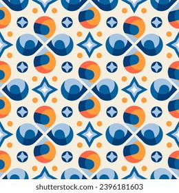Seamless abstract retro pattern with minimalist print, bright colors, suitable for printing