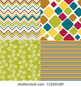 Seamless abstract retro pattern. Stylish geometric background.