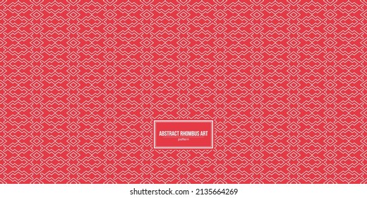 patrón de arte rhombus abstracto sin inconvenientes con fondo rojo
